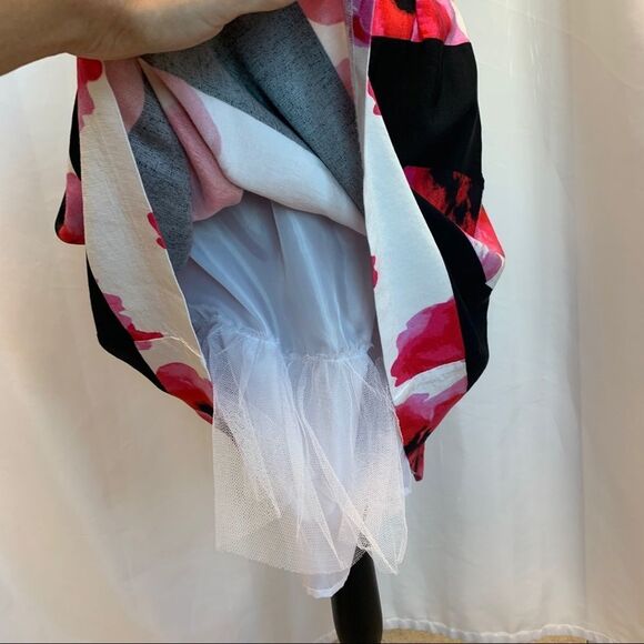 Tristan striped floral flower A-line skirt Sz 4 - Picture 8 of 11